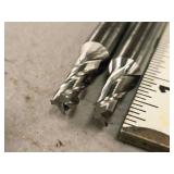 Lot of (5) HSS Single Sided End Mill - 4 Flute 1/4x3/8 (x2), 2 Flute 1/4x3/8 (x3)