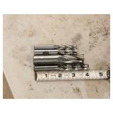 Lot of (4) 4 Flute Roughing End Mill - 3/4" (x1), 1/2" (x2), 3/8" (x1)