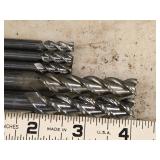 Lot of (5) 3 Flute Carbide End Mill - 1/2" (x1), 7/16" (x1), 1/4" (x3)