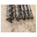 Lot of (5) 3 Flute Carbide End Mill - 1/2" (x1), 7/16" (x1), 1/4" (x3)