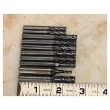 Lot of (10) 4 Flute Carbide End Mill - 1/8" (x1), 5/16" (x1), 3/16" (x2), 1/4" (x6)