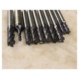 Lot of (10) 4 Flute Carbide End Mill - 1/8" (x1), 5/16" (x1), 3/16" (x2), 1/4" (x6)