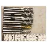 Lot of (6) 4 Flute Carbide End Mill - 1/8" (x1), 3/16" (x1), 3/8" (x4)