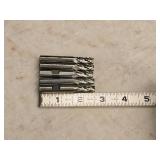 Lot of (5) 4 Flute Carbide End Mill - 11/32 (x3), 9/32 (x2)