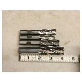 Lot of (4) 4 Flute Carbide End Mill - 13/16, 5/8, 23/32, 1/2