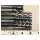 Lot of (7) 4 Flute Carbide End Mill - 7/16 (x2), 1/2 (x4), 3/8 (x1)