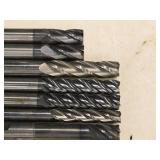Lot of (7) 4 Flute Carbide End Mill - 7/16 (x2), 1/2 (x4), 3/8 (x1)