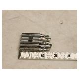 Lot of (5) 2 Flute Carbide End Mill - .1855 (x1), .1845 (x2), 13/32 (x1), .248 (x1)