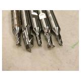 Lot of (5) 2 Flute Carbide End Mill - .1855 (x1), .1845 (x2), 13/32 (x1), .248 (x1)