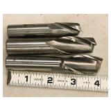 Lot of (3) 2 Flute Carbide End Mill - 13/16 (x2), 3/4 (x1)
