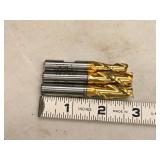 Lot of (3) 2 Flute Titanium Nitride Coated HSS End Mill - 7/16 (x2), 5/16 (x1)