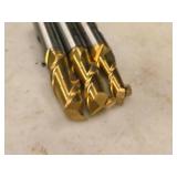 Lot of (3) 2 Flute Titanium Nitride Coated HSS End Mill - 7/16 (x2), 5/16 (x1)