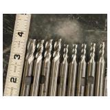Lot of (7) 4 Flute Double Sided Carbide End Mill - 5/16 (x3), 3/8 (x1), 1/64 (x1), 3/16 (x5)