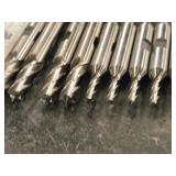 Lot of (7) 4 Flute Double Sided Carbide End Mill - 5/16 (x3), 3/8 (x1), 1/64 (x1), 3/16 (x5)
