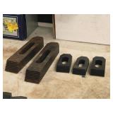 Lot of (5) Serated Step Strap Clamp - (2) 6" long, (3) 2-1/2" long