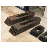 Lot of (5) Serated Step Strap Clamp - (2) 6" long, (3) 2-1/2" long