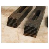 Lot of (5) Serated Step Strap Clamp - (2) 6" long, (3) 2-1/2" long