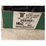 Lot of (3 Boxes) Hex Socket Head Cap Screws - 3/8-16x1-1/4, 1/2-13x3, 1/4-20x2