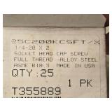 Lot of (3 Boxes) Hex Socket Head Cap Screws - 3/8-16x1-1/4, 1/2-13x3, 1/4-20x2