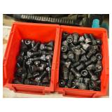 Lot of (2 Plastic Bins) Hex Socket Head Cap Screws - 3/8x3/4, 3/8x1/2