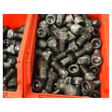 Lot of (2 Plastic Bins) Hex Socket Head Cap Screws - 3/8x3/4, 3/8x1/2