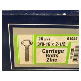 Lot of (2 Boxes) Carriage Bolts - 3/8-16x2-1/2