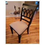 Elegant Farmhouse Black Dining Table with 6 Chairs