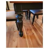 Elegant Farmhouse Black Dining Table with 6 Chairs