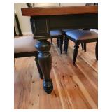 Elegant Farmhouse Black Dining Table with 6 Chairs