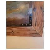 Barnwood Frame Lone Oak Landscape Duo Artwork