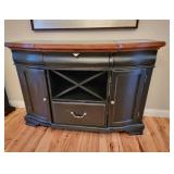 Black Farmhouse Buffet Cabinet with Granite Insert