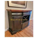 Black Farmhouse Buffet Cabinet with Granite Insert