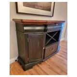 Black Farmhouse Buffet Cabinet with Granite Insert