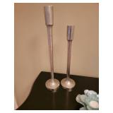 Heavy Modern Silver Candlestick Décor