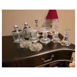 Pretty Collection of Silver and Glass Candleholders