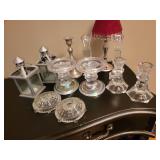 Pretty Collection of Silver and Glass Candleholders
