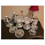 Pretty Collection of Silver and Glass Candleholders