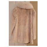 Ribnick Furs Vintage Off-White Mink Fur Coat with Fox Collar