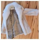 Ribnick Furs Vintage Off-White Mink Fur Coat with Fox Collar