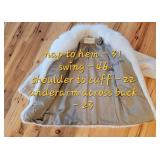 Ribnick Furs Vintage Off-White Mink Fur Coat with Fox Collar