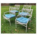 White Cast Aluminum Patio Chairs ~ Set of 4