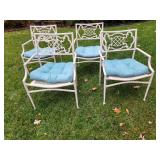 White Cast Aluminum Patio Chairs ~ Set of 4