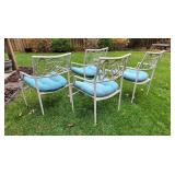 White Cast Aluminum Patio Chairs ~ Set of 4