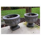 Light Gray Concrete Grecian Urn Garden Planters