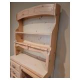 Bassett White Wash Pine Student Desk with Book Shelf and Chair