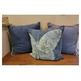Pottery Barn Chambray Blue Butterfly Pillow Collection