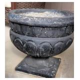 Black Concrete Grecian Urn Garden Planters