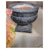 Black Concrete Grecian Urn Garden Planters
