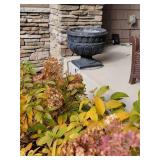 Black Concrete Grecian Urn Garden Planters