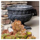 Black Concrete Grecian Urn Garden Planters